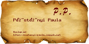 Pöstényi Paula névjegykártya